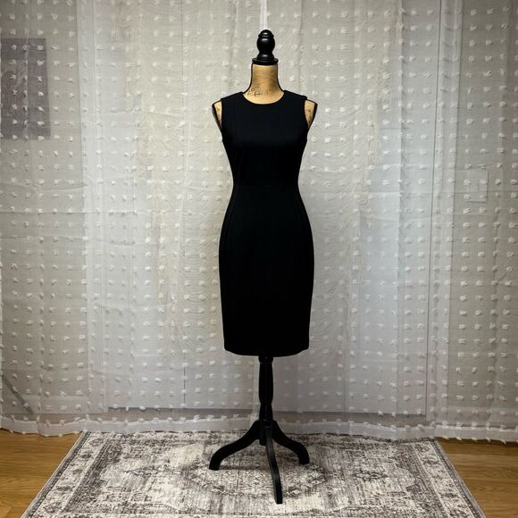 🖤 Calvin Klein Black Bodycon Sheath Dress – Size 4 - Picture 1 of 10